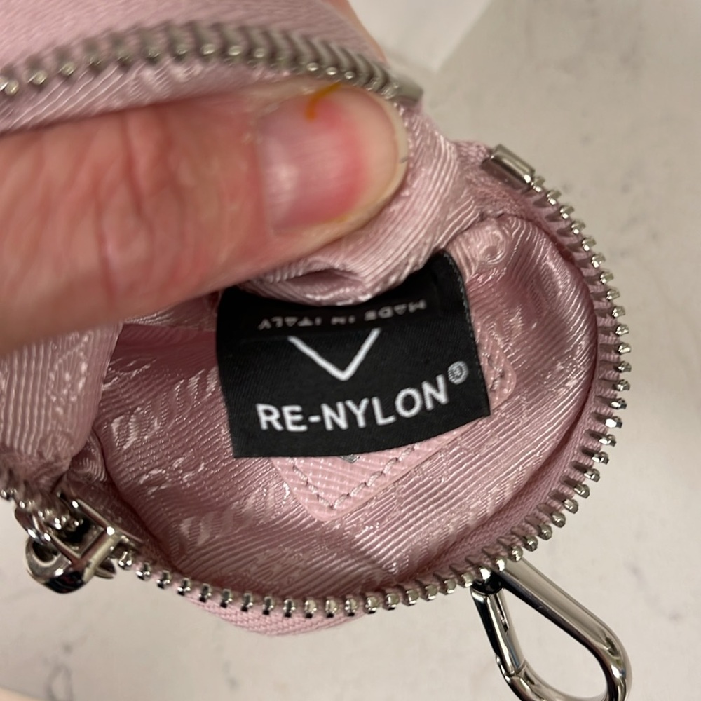 Prada 2005 Re-Edition Mini Bag Attachments for Nylon Bag with Silver Chain Pink - Picture 6 of 16